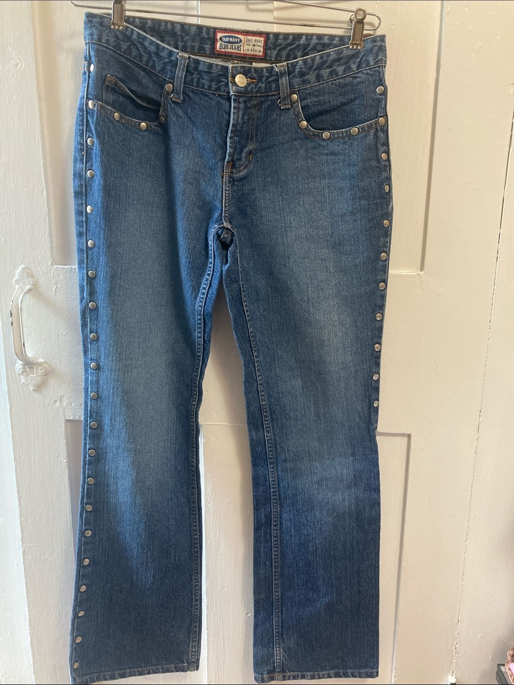 Old Navy Y2K Blue Flared Jeans with Silver Studs